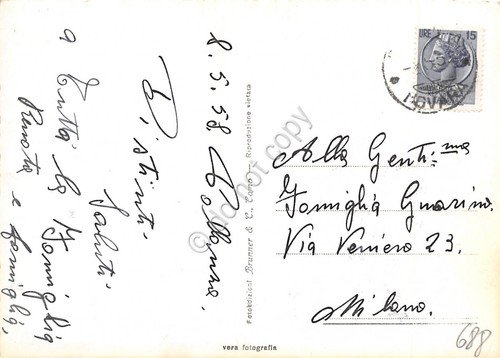 Cartolina lago Maggiore Verbania Pallanza Mausoleo a Cadorna 1958
