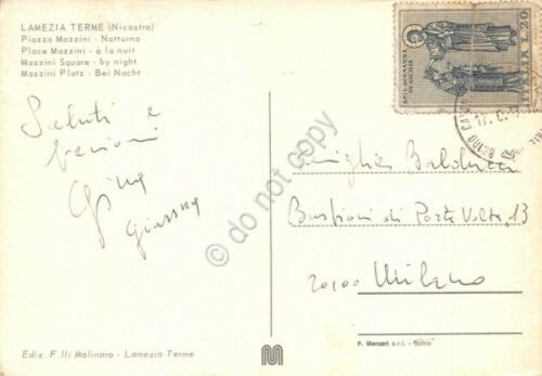 Cartolina Lamezia Terme Nicastro Piazza Mazzini Notturno Distributore Benzina | Immagine Gallery 2