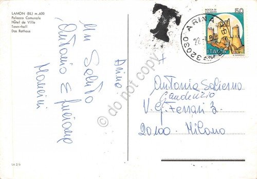 Cartolina Lamon Palazzo Comunale animata tricolore W 50 | Immagine Gallery 2