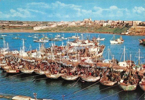 Cartolina Lampedusa Motobarca in porto pescherecci | Immagine principale
