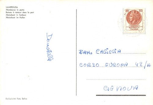Cartolina Lampedusa Motobarca in porto pescherecci | Immagine Gallery 2
