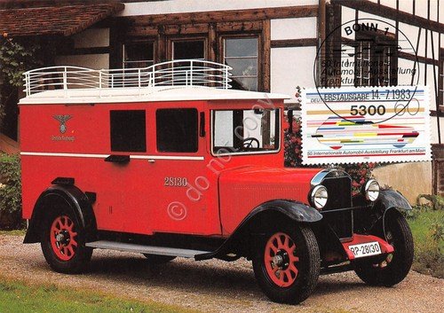 Cartolina Landkraftwagen der Deutschen Reichspost Baujahr timbro filatelico 1983