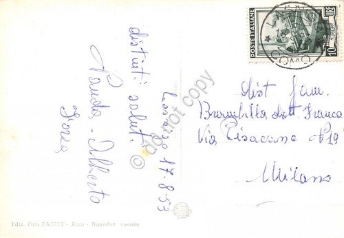 Cartolina Lasnigo Panorama e Grigne 1953 | Immagine Gallery 2