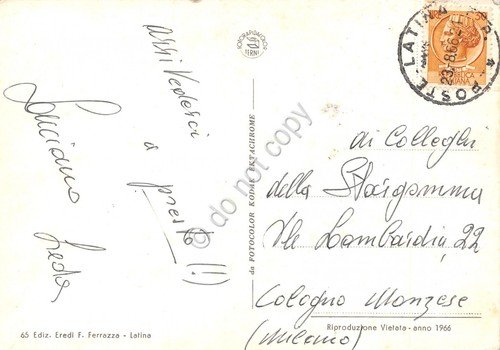 Cartolina Latina Mare vedute spiaggia paese 1966 | Immagine Gallery 2