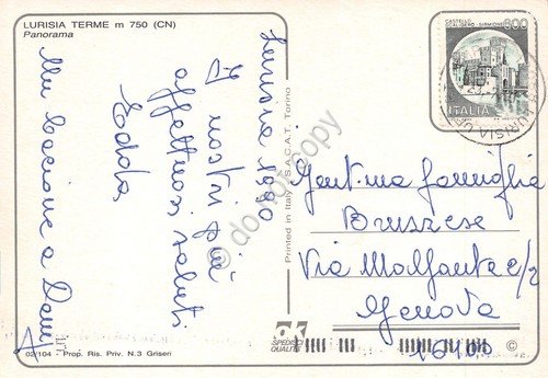 Cartolina Laurisia Terme panorama parziale chiesa edifici 1990 | Immagine Gallery 2