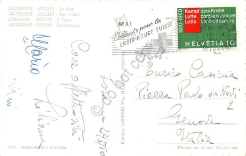 Cartolina Lausanne Ouchy Port 1960