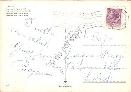 Cartolina Lavagna Panorama Fiume Entella