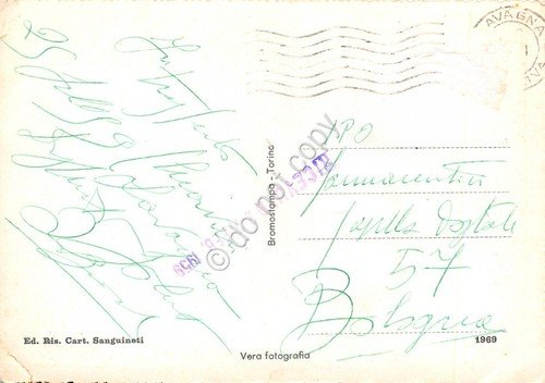 Cartolina Lavagna Piazza Milano animata 1959