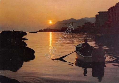 Cartolina Lavagna Tramonto barca animata (Genova) | Immagine principale