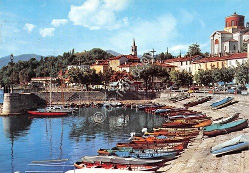 Cartolina Laveno Lago Maggiore Porticciolo barche 1971 (Varese)