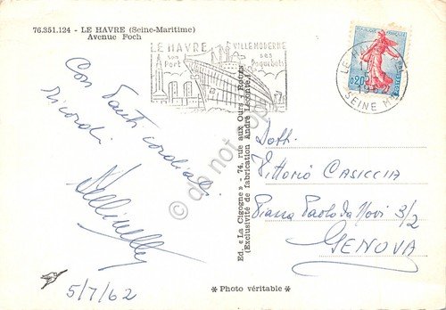 Cartolina Le Havre Avenue Foch 1962