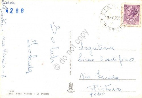 Cartolina Le Piastre Pistoia Pensione Corsini