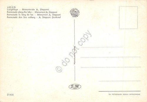 Cartolina Lecco lungolago Monumento a Stoppani | Immagine Gallery 2