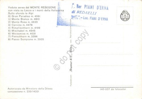 Cartolina Lecco Monte Resesgone Panorama aereo con vari monti | Immagine Gallery 2