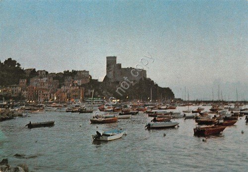 Cartolina Lerici Antico Castello al tramonto