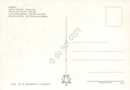 Cartolina Lerici Antico Castello al tramonto