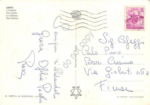 Cartolina Lerici Castello barca a vela anni '60 (La Spezia) | Immagine Gallery 2