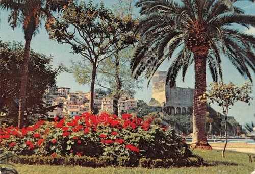 Cartolina Lerici Golfo La Spezia vista parziale giardini e mare