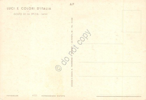 Cartolina Lerici Golfo La Spezia vista parziale giardini e mare