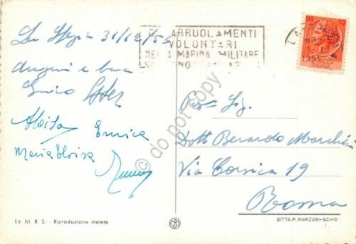 Cartolina Lerici Panorama 1954 Timbro Arruolamenti Volontari | Immagine Gallery 2