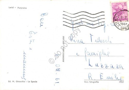 Cartolina Lerici panorama 1961 (La Spezia)