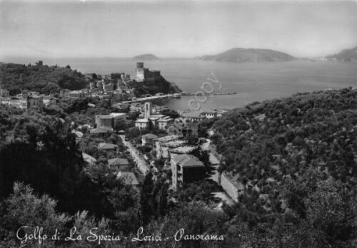 Cartolina Lerici panorama dall'alto 1954