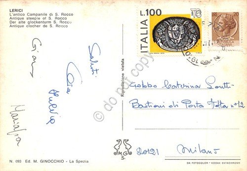 Cartolina Lerici scorcio paese porto campanile di San Rocco anni … | Immagine Gallery 2