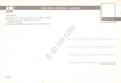 Cartolina Levanto Panorama Castello spiaggia (La Spezia) | Immagine Gallery 2