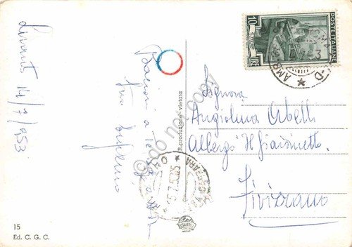 Cartolina Levanto Panorama dall'alto spiaggia case 1953 grinze | Immagine Gallery 2