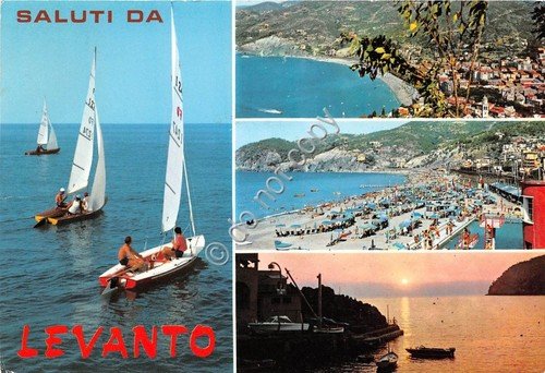 Cartolina Levanto vedute varie 1970 (La Spezia)