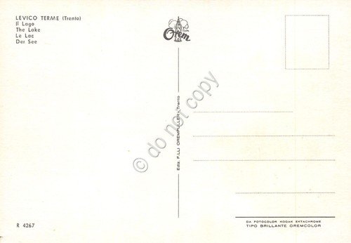 Cartolina Levico Terme lago e panorama dal lago anni '80