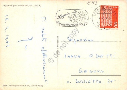 Cartolina Leysin view panorama 1969 | Immagine Gallery 2