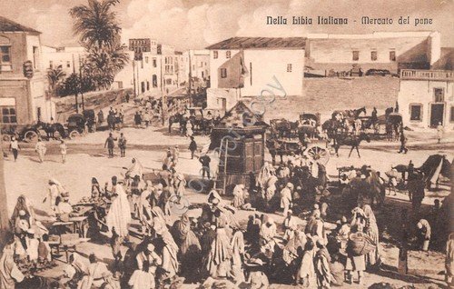Cartolina Libia Italiana Mercato del pane | Immagine principale