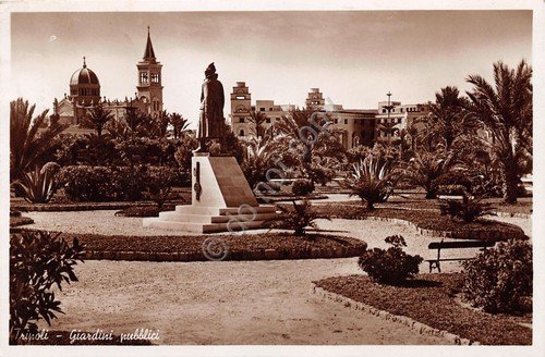 Cartolina Libia Tripoli Giardini Pubblici 1938 30 cent Colonie Italiane …