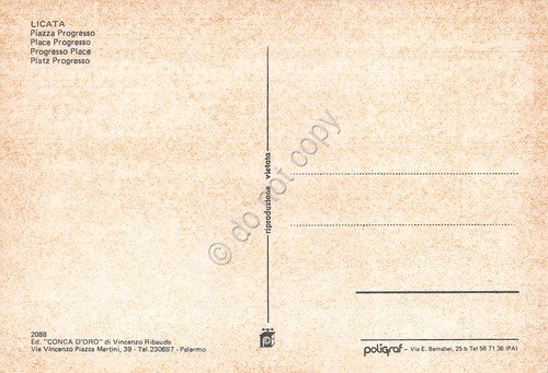 Cartolina Licata Piazza Progresso animata bar anni '70 | Immagine Gallery 2