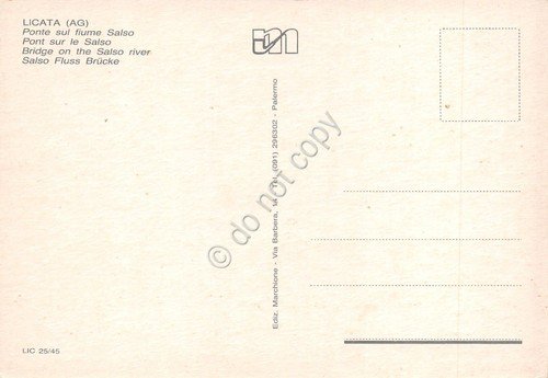 Cartolina Licata Ponte sul Fiume Salso edifici case auto anni …