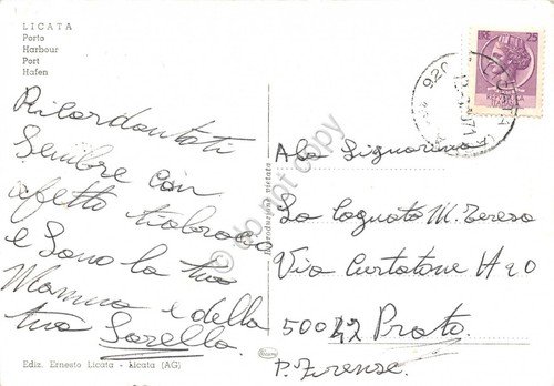 Cartolina Licata Porto Barche reti pescatori