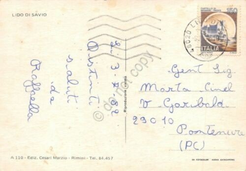 Cartolina Lidio di Savio vedute 1982 (Ravenna)