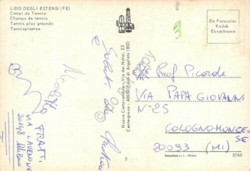 Cartolina Lido degli Estensi Campi da tennis 1983