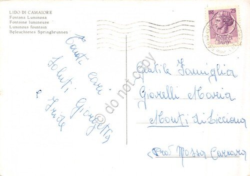 Cartolina Lido di Camaiore fontana luminosa notturno (Venezia) | Immagine Gallery 2