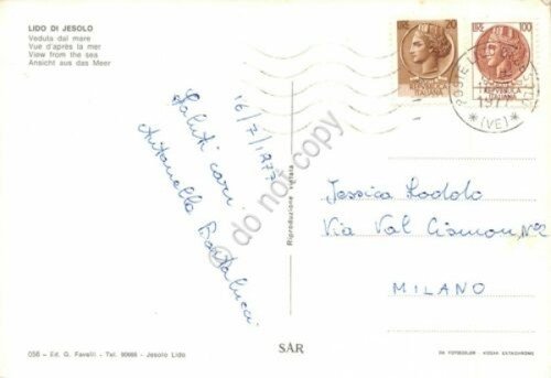 Cartolina Lido di Jesolo panorama dal mare Hotel Rivamare 1977 …
