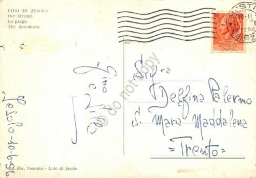 Cartolina Lido di Jesolo spiaggia animata 1956 | Immagine Gallery 2