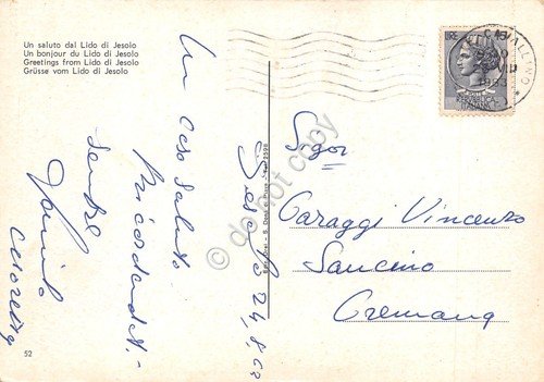 Cartolina Lido di Jesolo vedute varie e spiaggia 1963 | Immagine Gallery 2