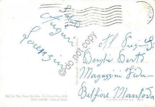 Cartolina Lido di Roma Piazza dei Ravennati Gran Caffè Miramare …