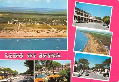 Cartolina Lido di Spina panorama aereo Vedutine (Ferrara)