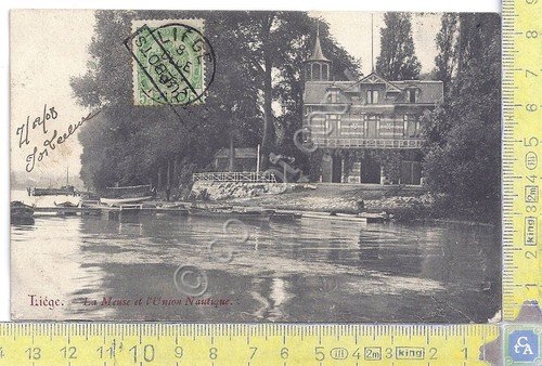 Cartolina Liege - Meuse et Union Nautique - Vg Belge …