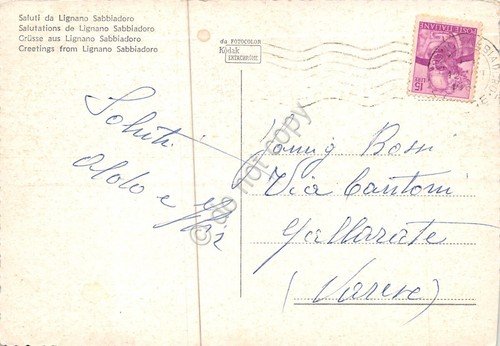 Cartolina Lignano Sabbiadoro vedute varie anni '60