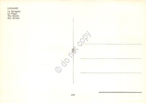 Cartolina Lignano spiaggia animata pattini a remi dal mare | Immagine Gallery 2