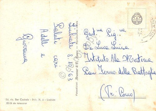 Cartolina Limbiate Parrocchia vedute 1963 (Milano) | Immagine Gallery 2