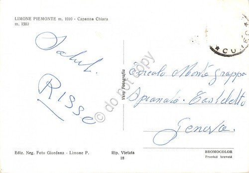 Cartolina Limone Piemonte Capanna Chiara mucche pecore